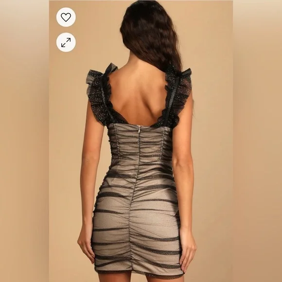 Elegant Black and Cream‎ Women's Dress - Picture 3 of 12